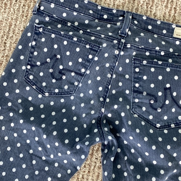 AG Adriano Goldschmied The Stevie Ankle Straight Leg Polka Dot Jeans, 28R - Picture 14 of 14